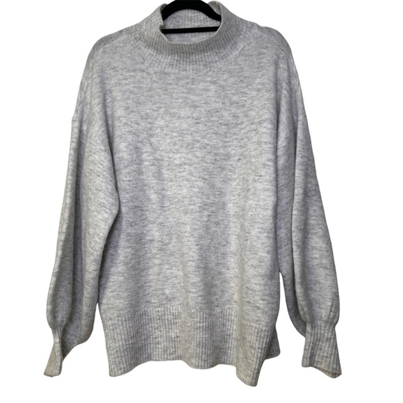 Vince Camuto Women’s MED Light Heather Gray Wool Blend Mock Neck Sweater - Picture 1 of 9